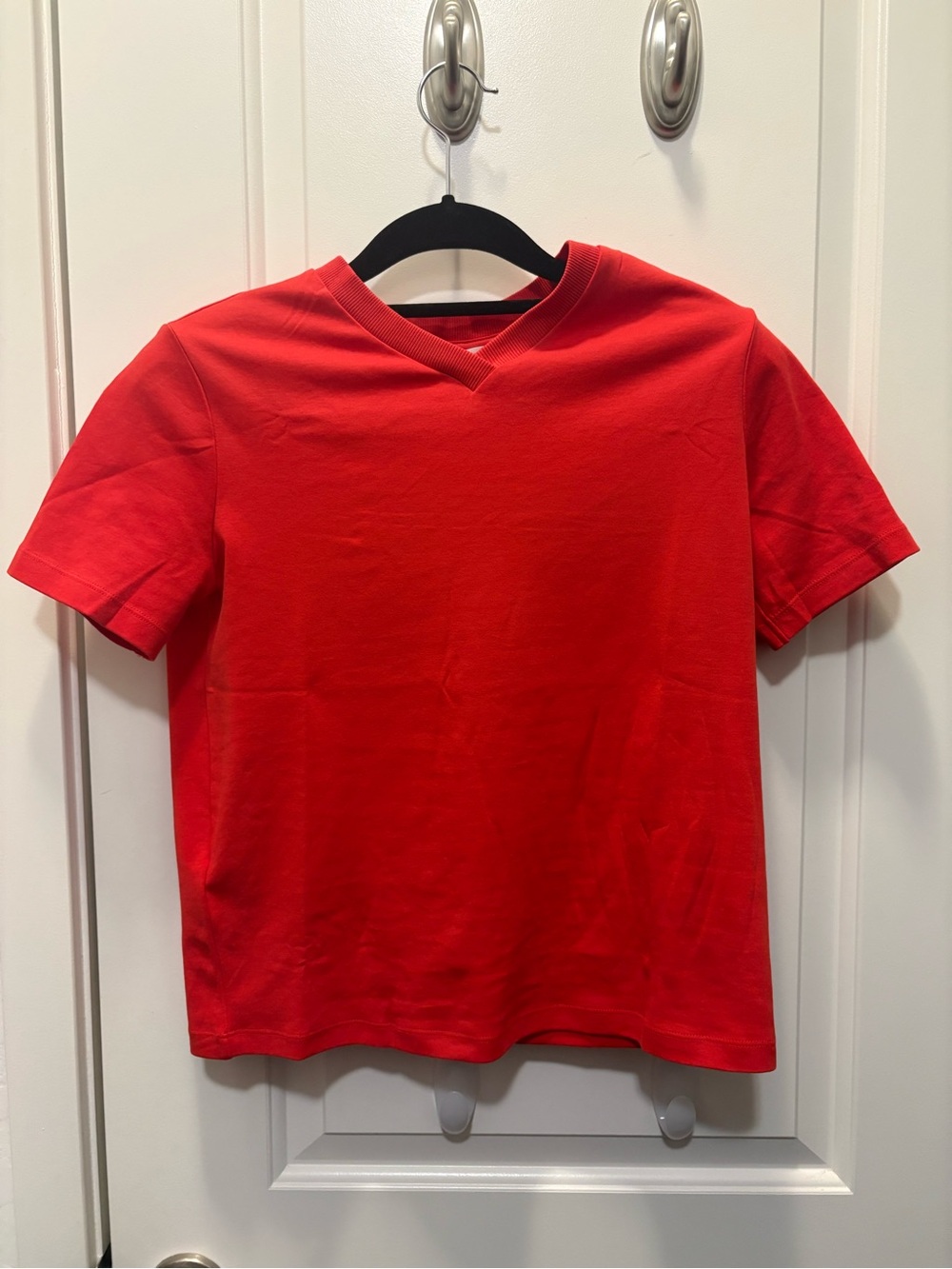 Red V-Neck 100% Cotton Tee